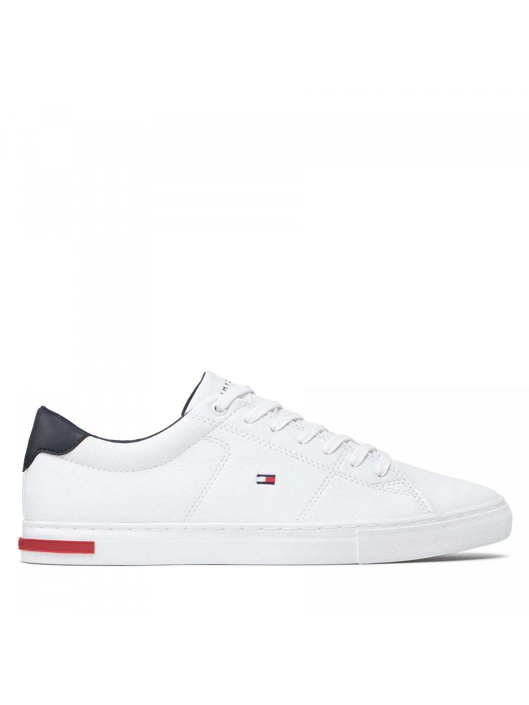 Sneakersy Tommy Hilfiger Essential Leather Detail Vulc FM0FM04047 Bílá